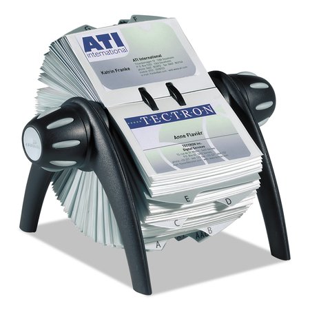 DURABLE OFFICE PRODUCTS Rotary Business Card File, 4x2, Black 241701